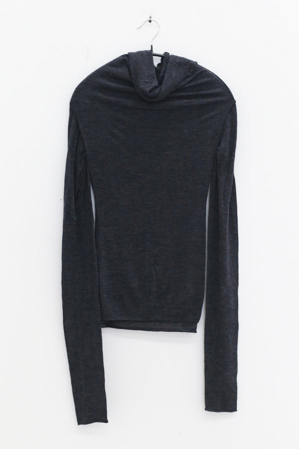 NAN KNITS 25 Autumn and Winter High Neck Tube Top Double Layer Bottoming Shirt NAN-N25AWBAS04GRA-SHENHUI Dark Gray